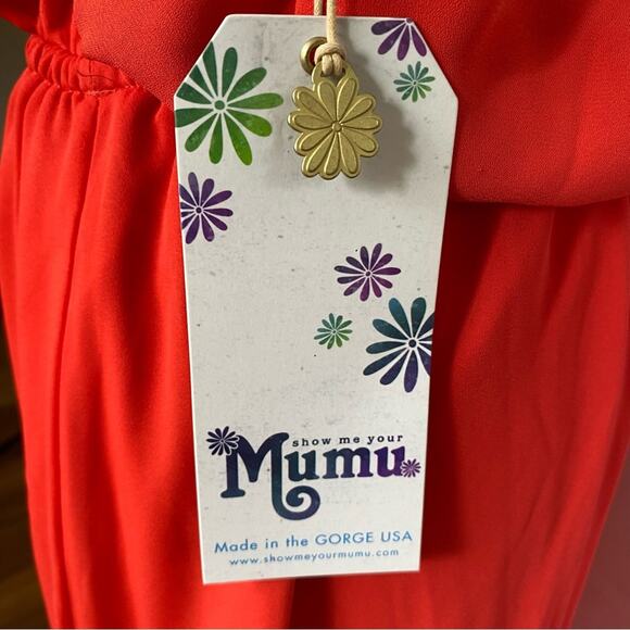 Show Me Your MuMu Women's Heather Halter High Neck Maxi Dress Large Coral Flowy - Picture 10 of 16